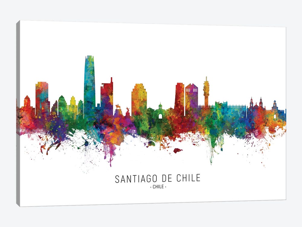Santiago De Chile Skyline by Michael Tompsett 1-piece Canvas Wall Art