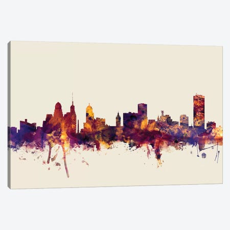 Buffalo, New York, USA On Beige Canvas Print #MTO220} by Michael Tompsett Art Print
