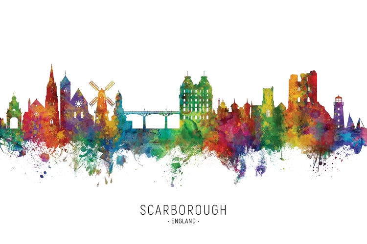 Scarborough England Skyline by Michael Tompsett wall art