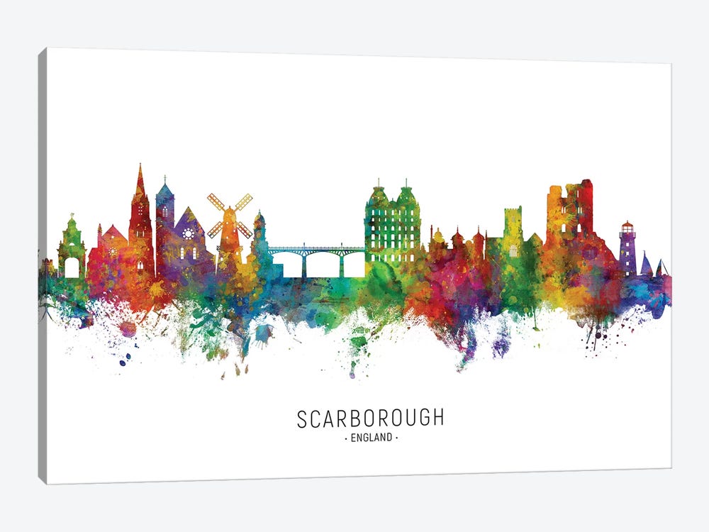 Scarborough England Skyline by Michael Tompsett 1-piece Art Print