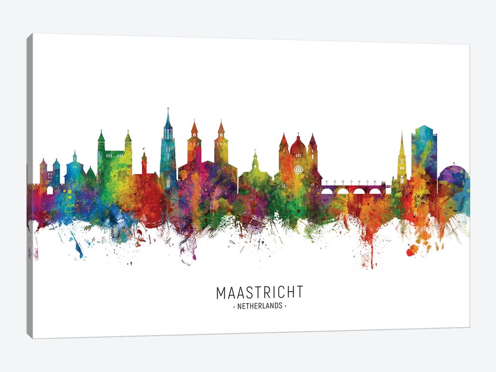 Maastricht Netherlands Skyline by Michael Tompsett 1-piece Canvas Print