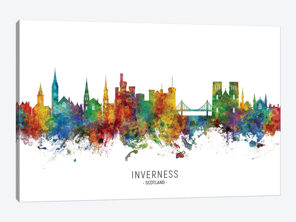Inverness Scotland Skyline by Michael Tompsett 1-piece Canvas Artwork