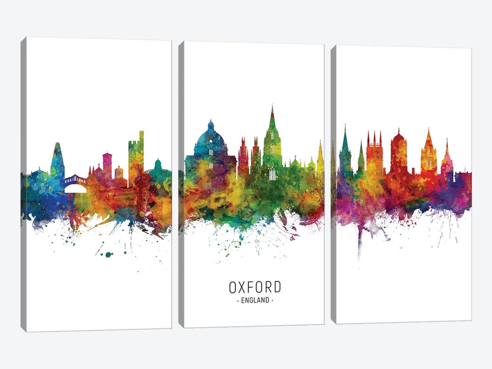 Oxford England Skyline by Michael Tompsett 3-piece Canvas Artwork