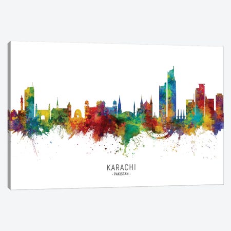 Karachi Pakistan Skyline Canvas Print #MTO2216} by Michael Tompsett Canvas Wall Art