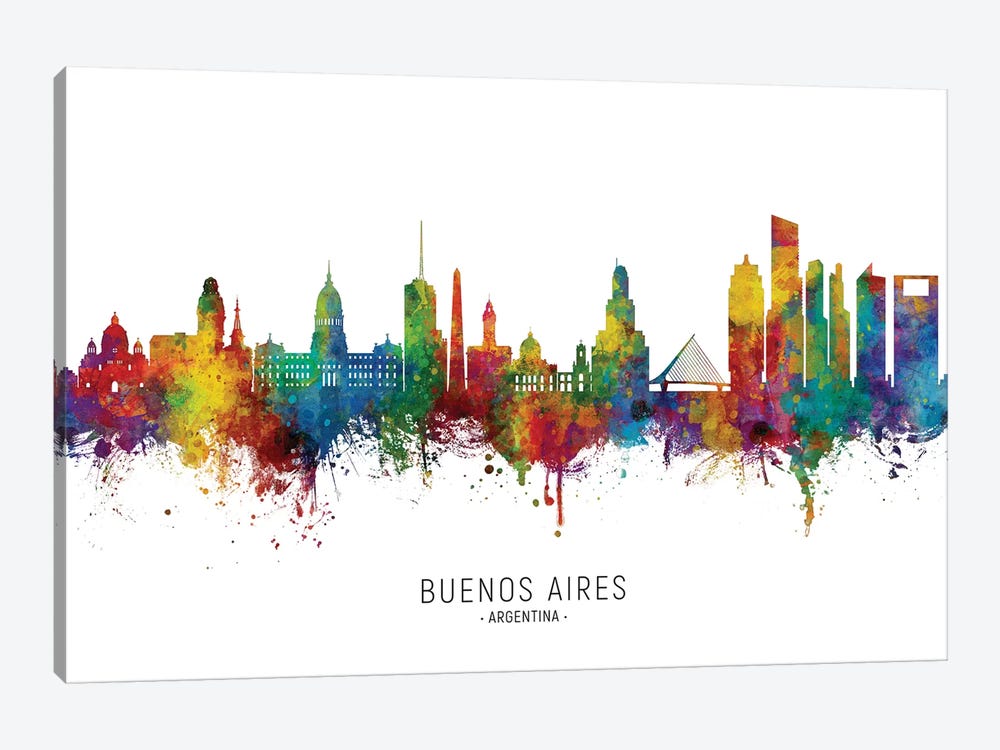 Buenos Aires Argentina Skyline by Michael Tompsett 1-piece Canvas Art