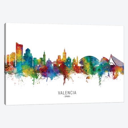 Valencia Spain Skyline Canvas Print #MTO2221} by Michael Tompsett Canvas Artwork