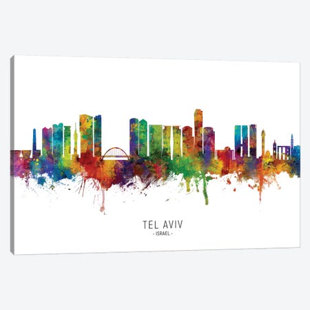 Tel Aviv Israel Skyline Canvas Print #MTO2223} by Michael Tompsett Canvas Wall Art