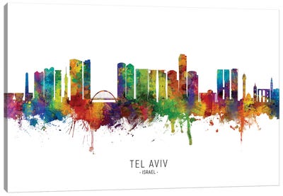 Tel Aviv Israel Skyline Canvas Art Print - Israel Art