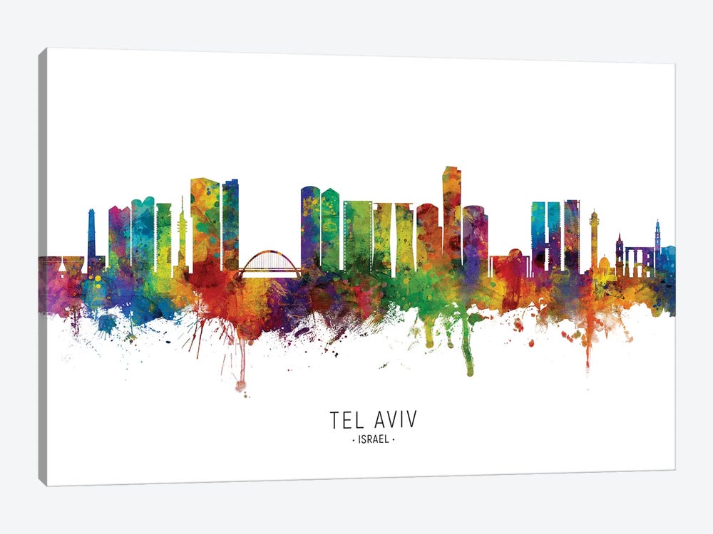 Tel Aviv Israel Skyline by Michael Tompsett 1-piece Art Print