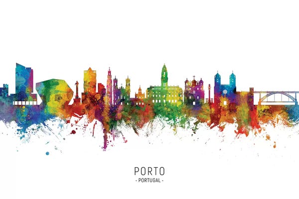 Porto: Porto Portugal Skyline by Michael Tompsett