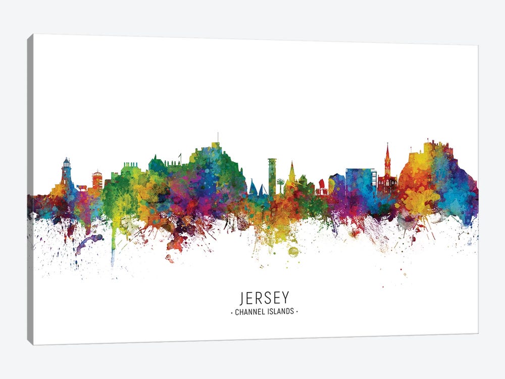 Jersey Channel Islands Skyline by Michael Tompsett 1-piece Canvas Print