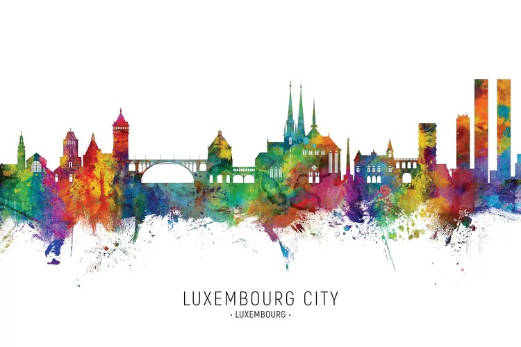 Luxembourg City Skyline by Michael Tompsett wall art