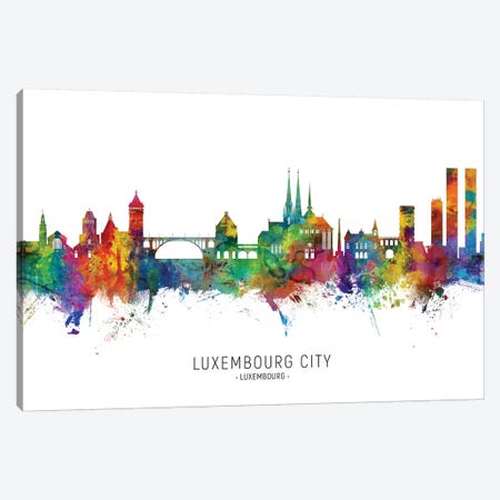 Luxembourg City Skyline Canvas Print #MTO2228} by Michael Tompsett Canvas Wall Art
