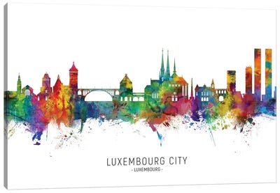 Luxembourg City Skyline Canvas Art Print