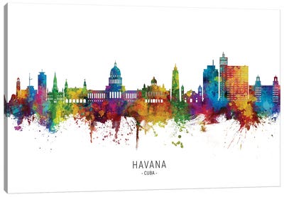 Havana Cuba Skyline Canvas Art Print - Caribbean Art