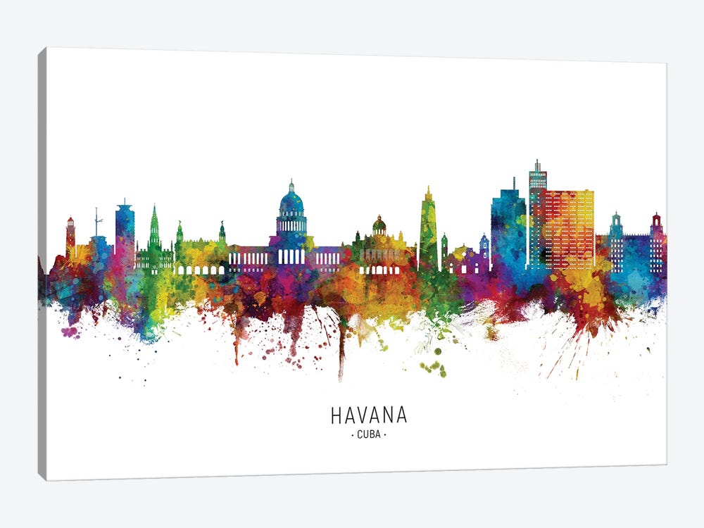 Havana Cuba Skyline by Michael Tompsett 1-piece Canvas Art Print