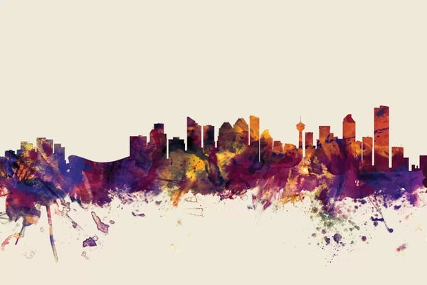 Canada: Calgary, Canada On Beige by Michael Tompsett