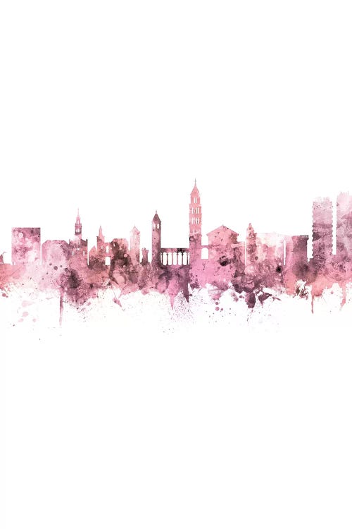 Split Croatia Skyline Rose Pink Portrait