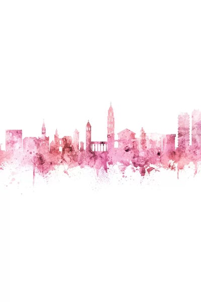 Split Croatia Skyline Pink Rose Portrait