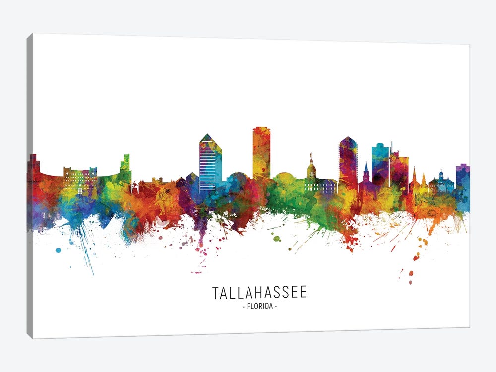 Tallahassee Florida Skyline by Michael Tompsett 1-piece Canvas Art