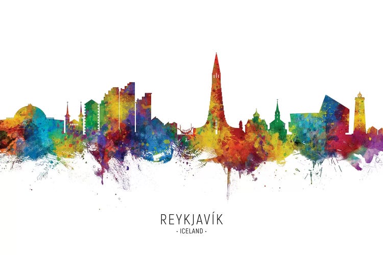 Reykjavik Iceland Skyline by Michael Tompsett wall art