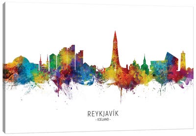 Reykjavik Iceland Skyline Canvas Art Print - Iceland Art