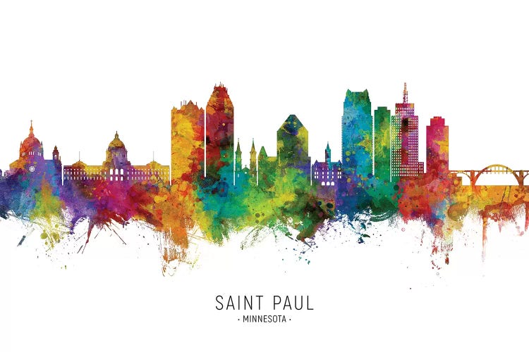 Saint Paul Minnesota Skyline by Michael Tompsett wall art