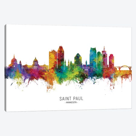 Saint Paul Minnesota Skyline Canvas Print #MTO2238} by Michael Tompsett Canvas Print