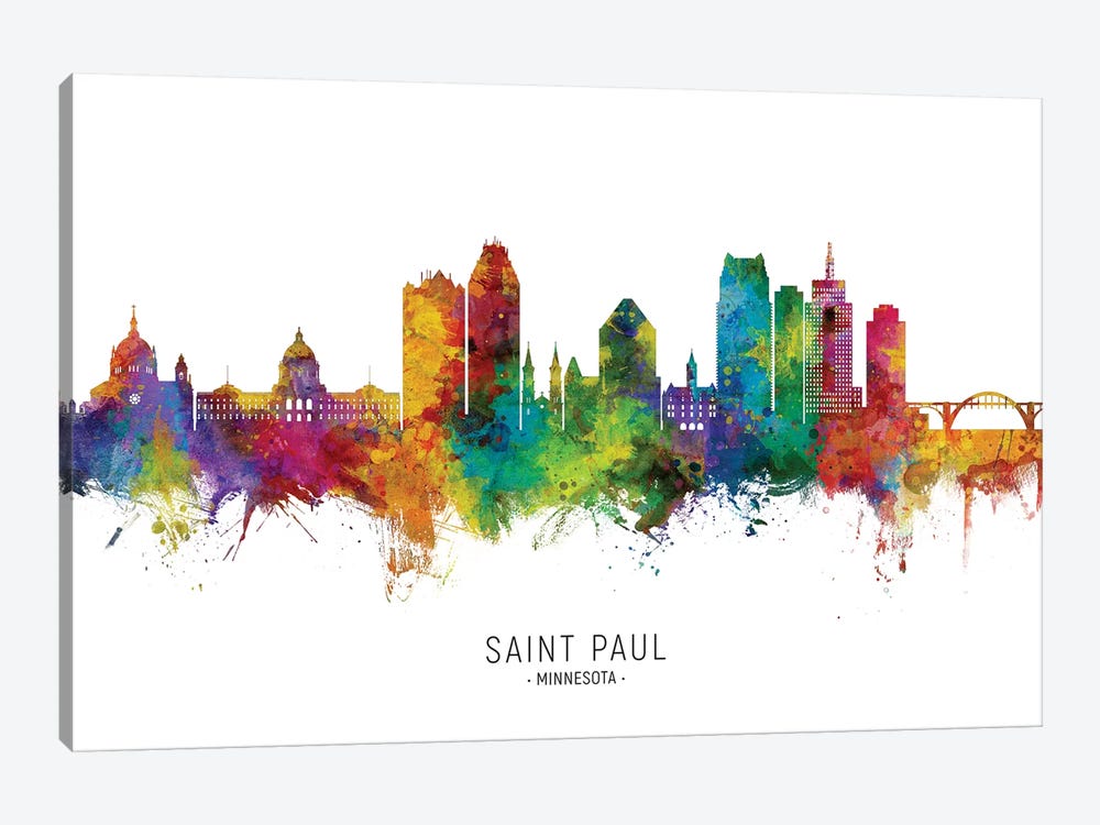 Saint Paul Minnesota Skyline by Michael Tompsett 1-piece Canvas Art Print