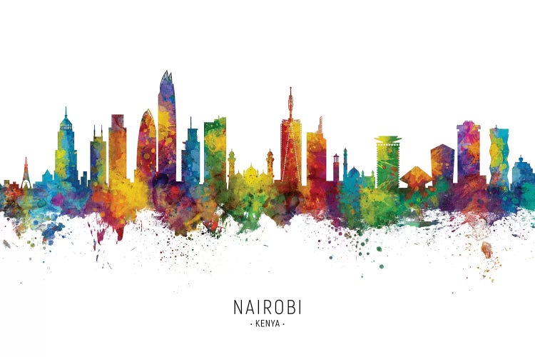 Nairobi Kenya Skyline by Michael Tompsett wall art
