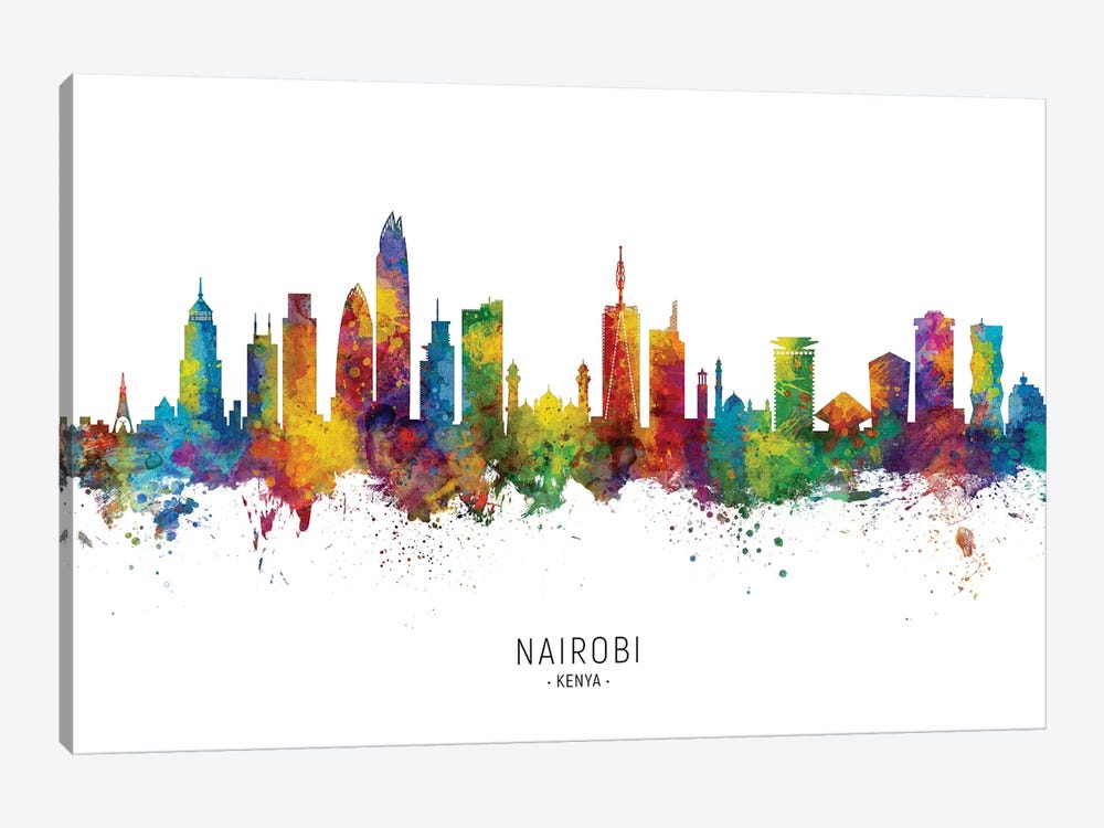 Nairobi Kenya Skyline by Michael Tompsett 1-piece Canvas Art