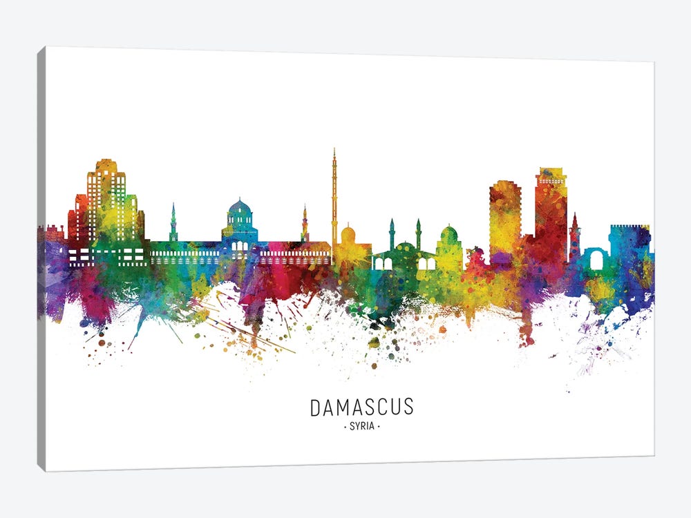 Damascus Syria Skyline by Michael Tompsett 1-piece Canvas Art Print