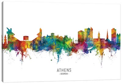 Athens Georgia Skyline Canvas Art Print - Georgia Art