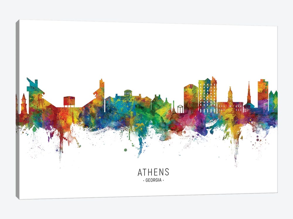 Athens Georgia Skyline by Michael Tompsett 1-piece Canvas Wall Art