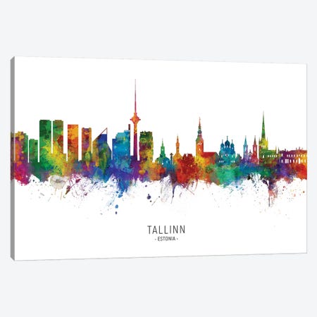 Tallinn Estonia Skyline Canvas Print #MTO2243} by Michael Tompsett Canvas Artwork