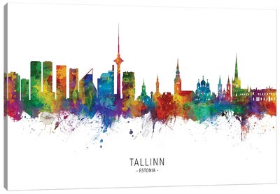 Tallinn Estonia Skyline Canvas Art Print