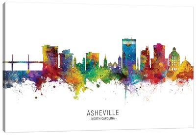 Asheville Skyline Canvas Art Print - North Carolina Art