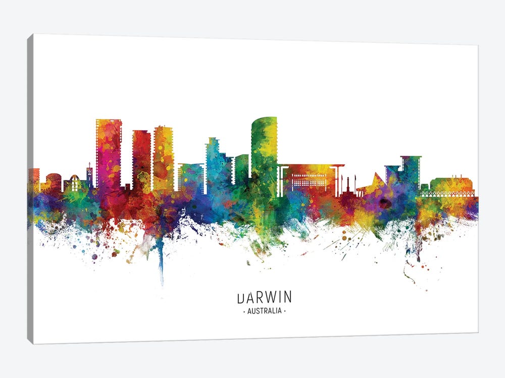 Darwin Australia Skyline by Michael Tompsett 1-piece Canvas Art Print
