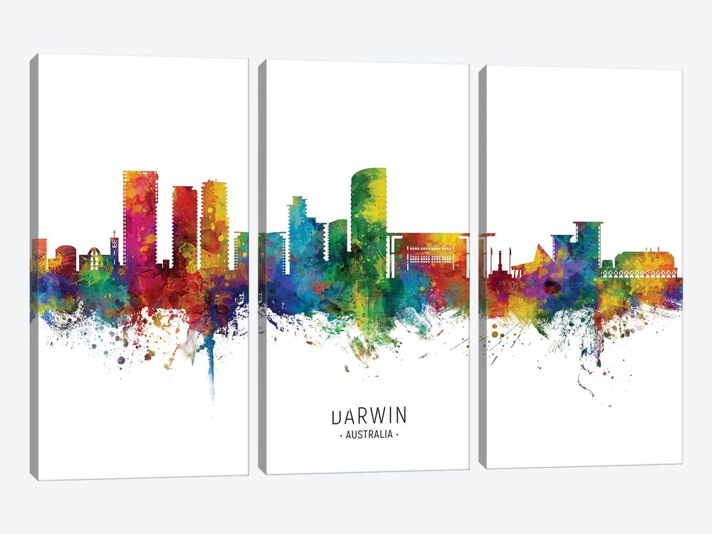 Darwin Australia Skyline by Michael Tompsett 3-piece Canvas Print