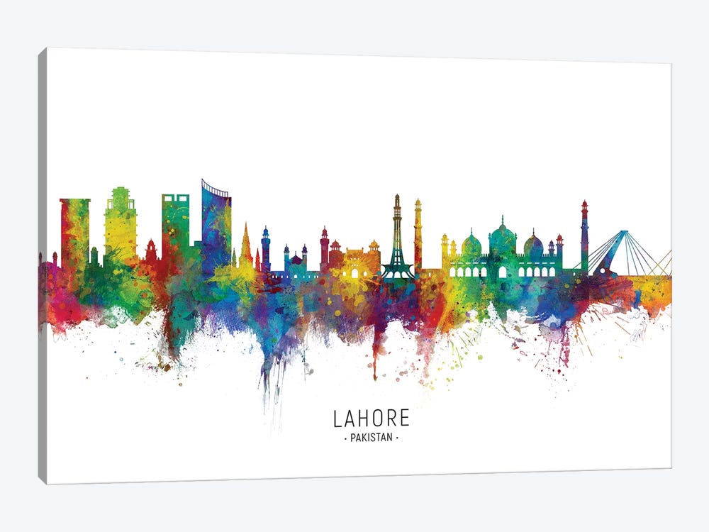 Lahore Pakistan Skyline by Michael Tompsett 1-piece Canvas Artwork