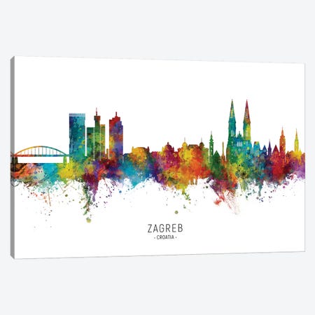 Zagreb Croatia Skyline Canvas Print #MTO2247} by Michael Tompsett Canvas Print
