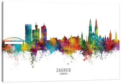 Zagreb Croatia Skyline Canvas Art Print - Croatia Art