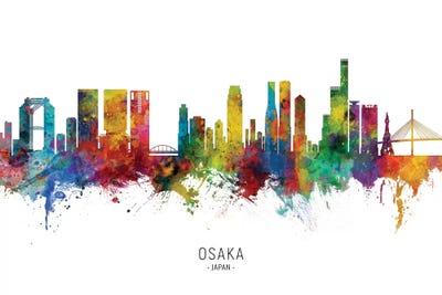 Osaka Japan Skyline by Michael Tompsett canvas print