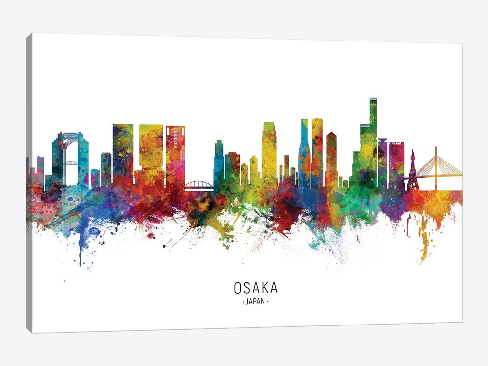 Osaka Japan Skyline by Michael Tompsett 1-piece Art Print