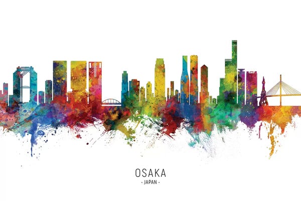 Osaka: Osaka Japan Skyline by Michael Tompsett