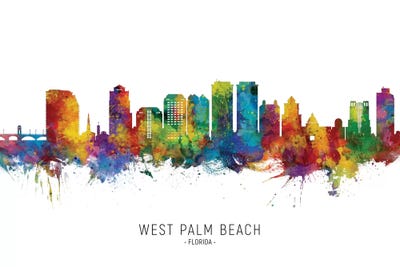 West Palm Beach Skyline by Michael Tompsett art print
