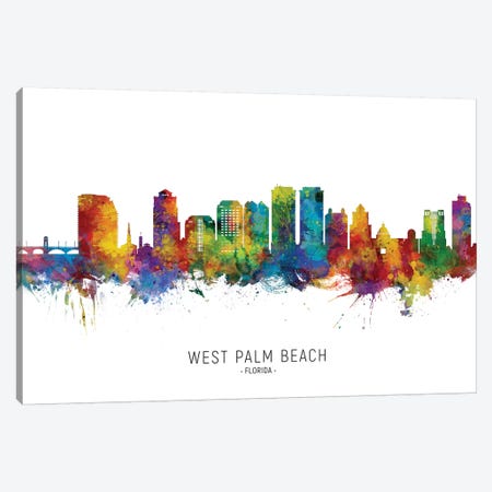 West Palm Beach Skyline Canvas Print #MTO2251} by Michael Tompsett Canvas Print