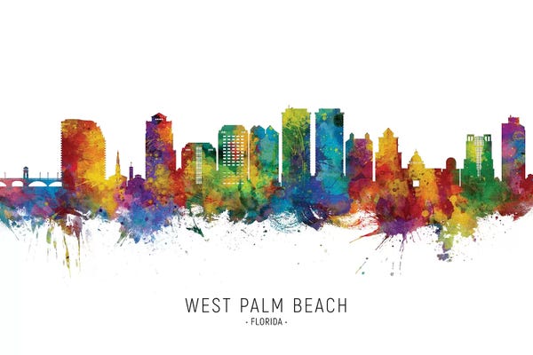 Florida: West Palm Beach Skyline by Michael Tompsett