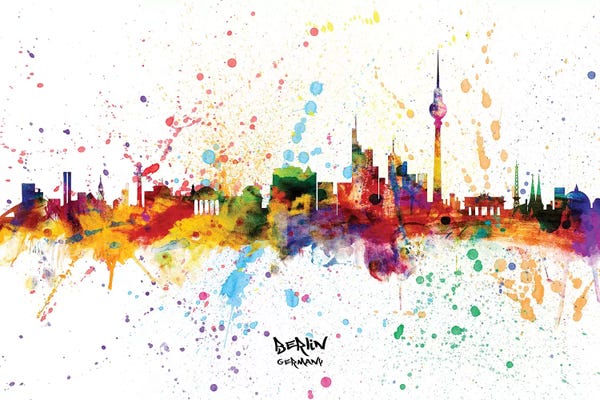 Germany: Berlin Germany Skyline Splash by Michael Tompsett