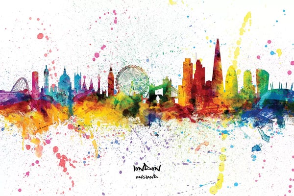 London: London England Skyline Splash by Michael Tompsett